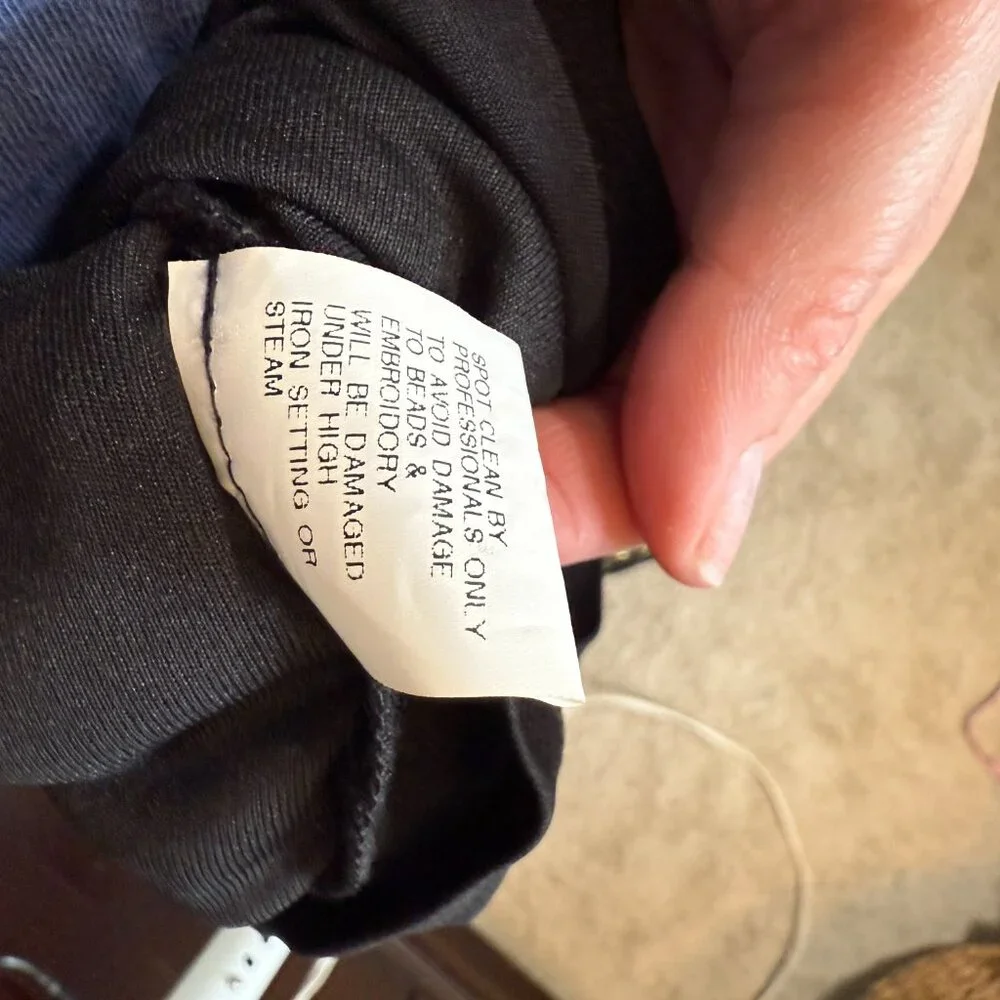 Jovani Faux Leather Long Sleeve Low Back Black Dress Size 10 Cocktail Mini Sexy - Picture 6 of 12